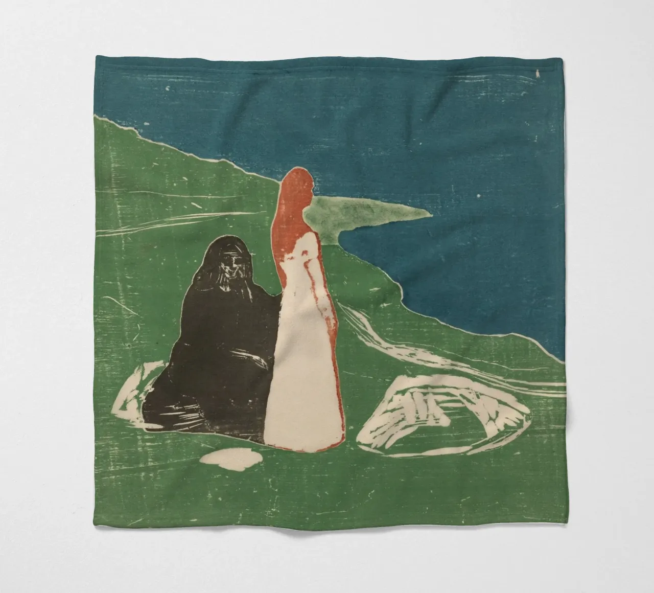 Edvard Munch - Due donne sulla spiaggia coperta in pile da Timeless Artworks