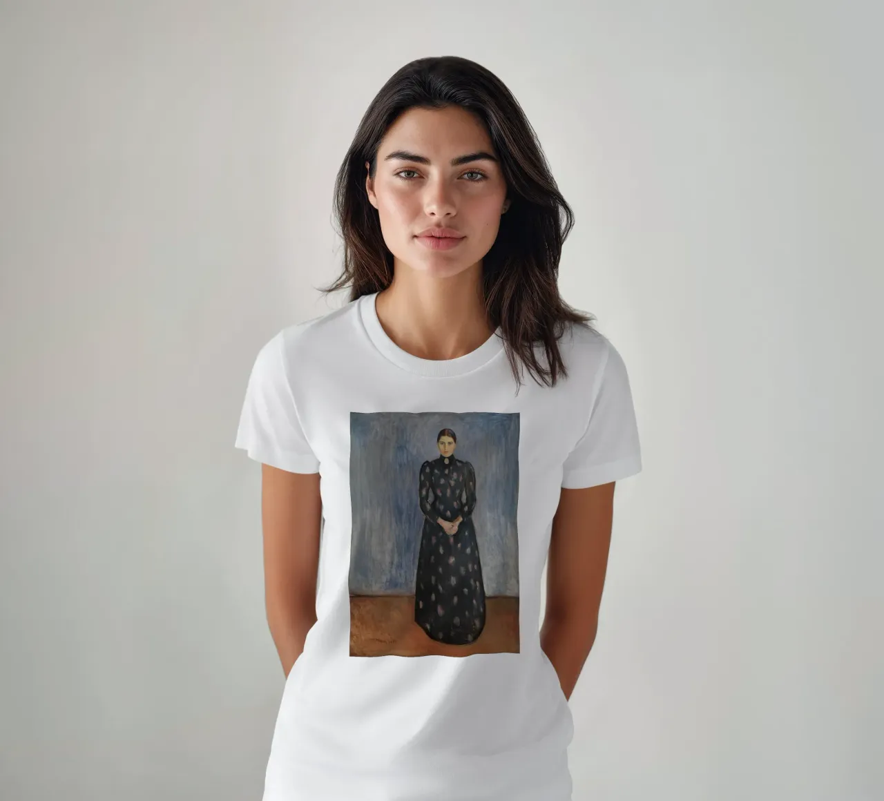Edvard Munch - Inger in nero e viola t-shirt da Timeless Artworks