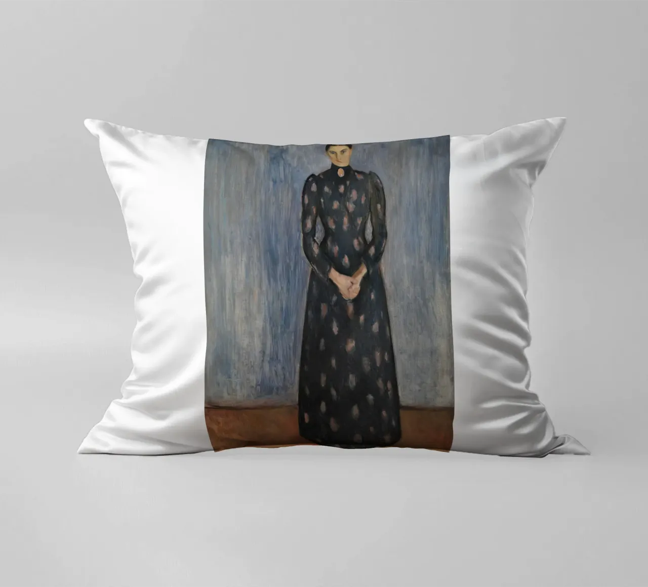 Edvard Munch - Inger in nero e viola cuscino da Timeless Artworks