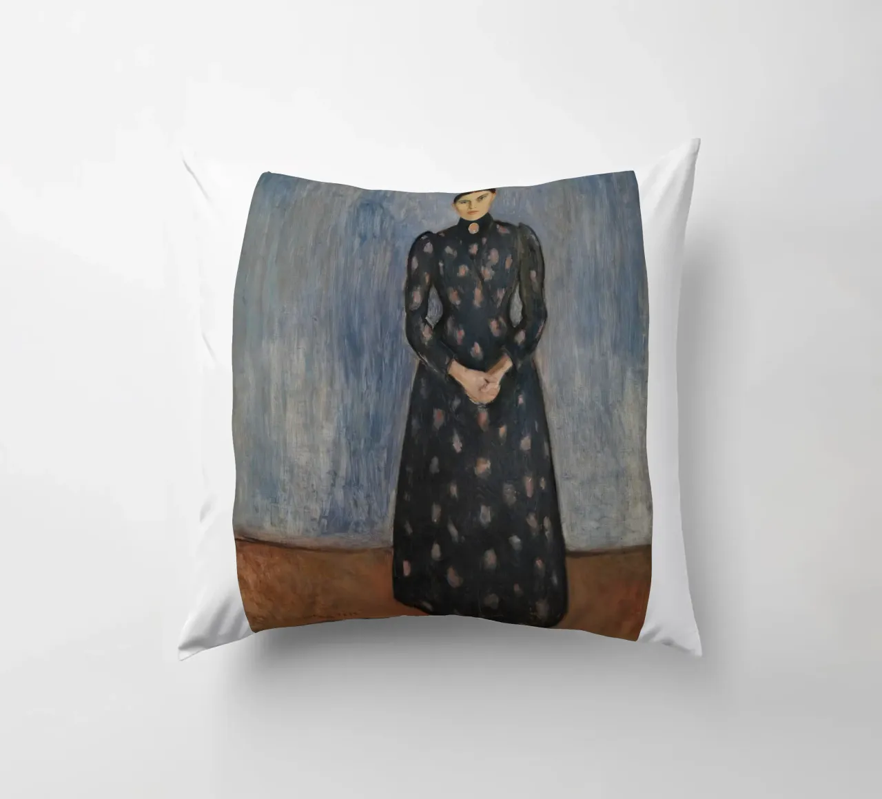 Edvard Munch - Inger in nero e viola cuscino da Timeless Artworks