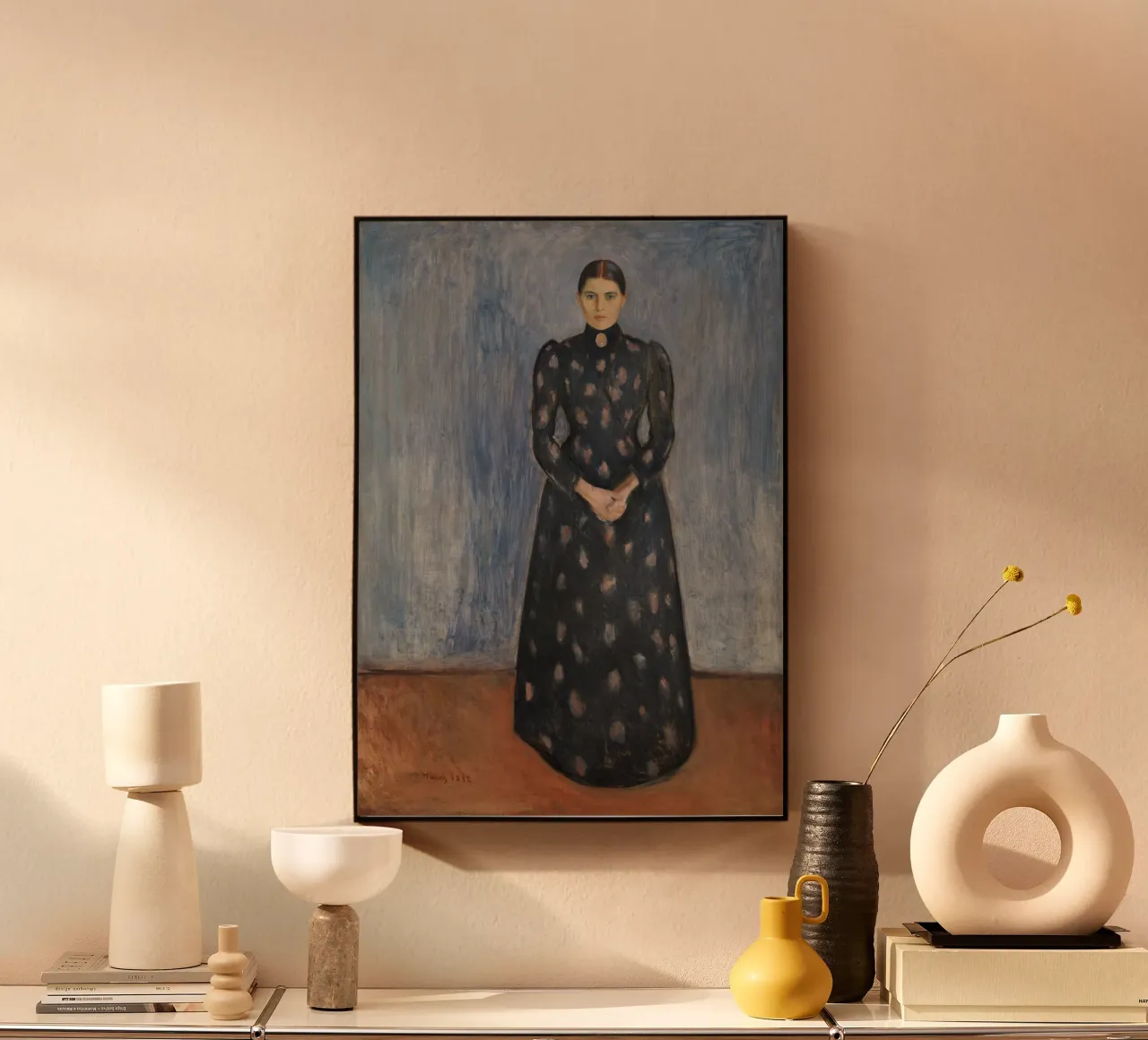 Edvard Munch - Inger in nero e viola alluminio dibond da Timeless Artworks