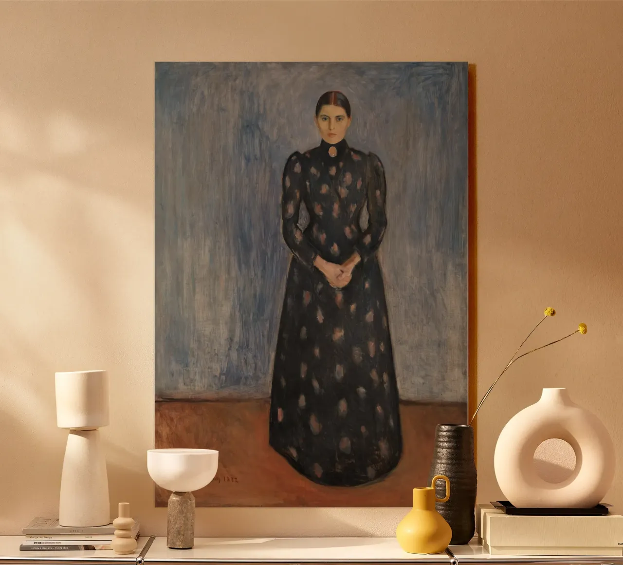 Edvard Munch - Inger in nero e viola alluminio dibond da Timeless Artworks