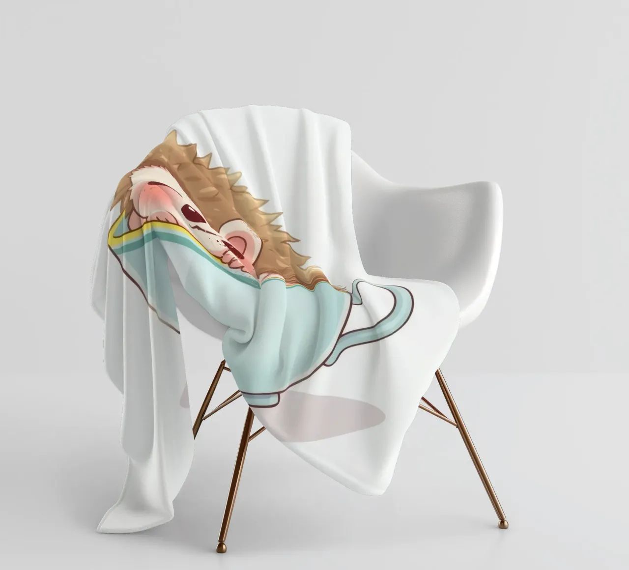 Simpatico riccio che si rilassa in una tazza blu chiaro coperta in pile da DesignDoodle