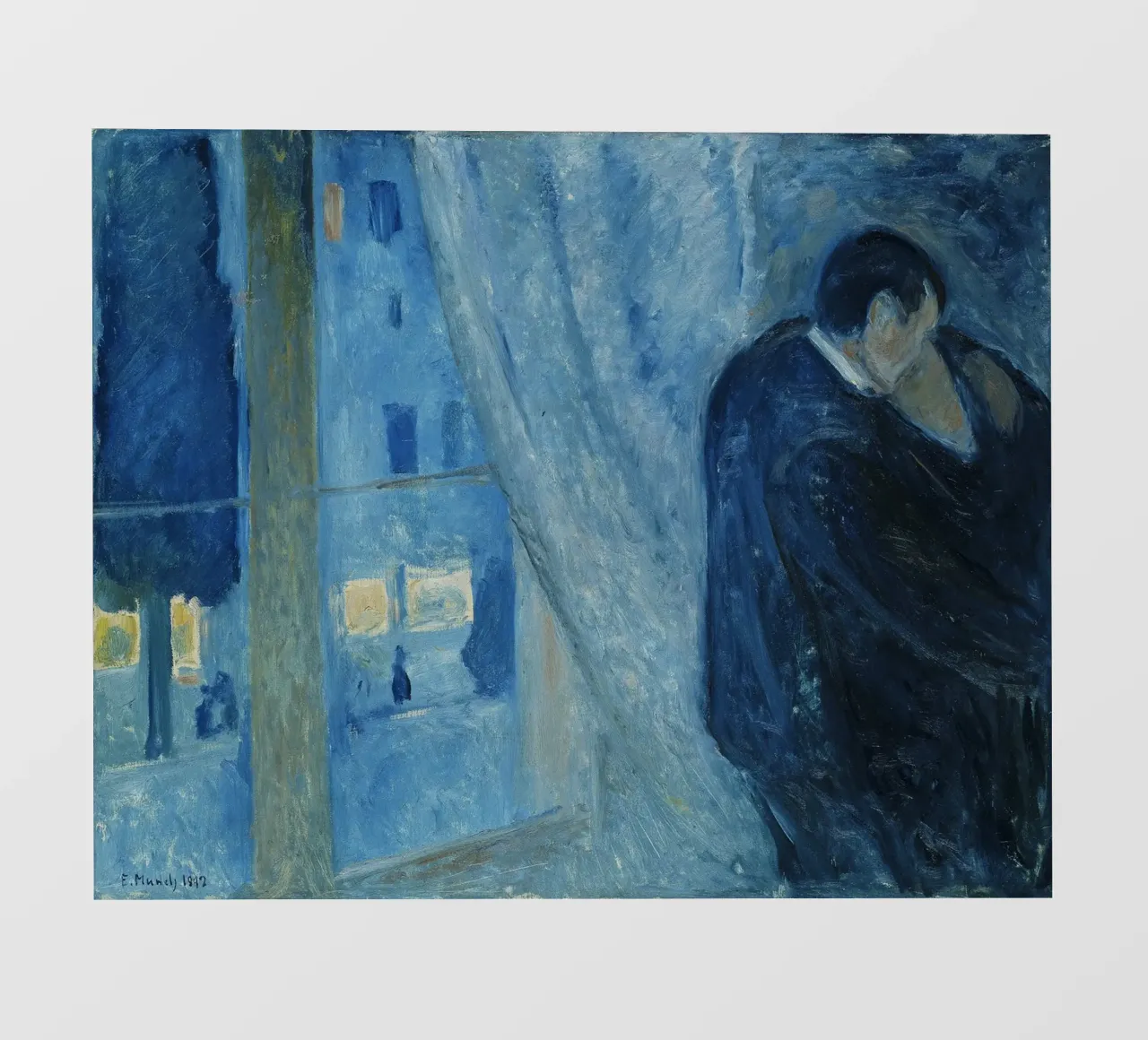Edvard Munch - Il bacio, 1892 telo in pvc da Timeless Artworks