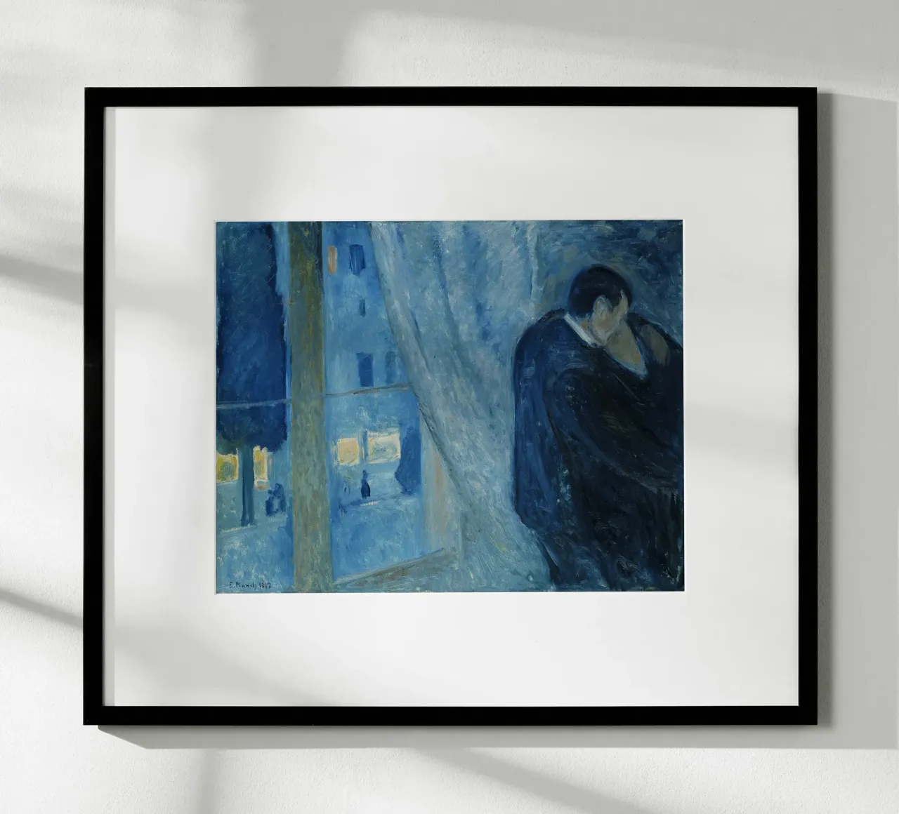 Edvard Munch - Il bacio, 1892 poster con telaio in alluminio da Timeless Artworks