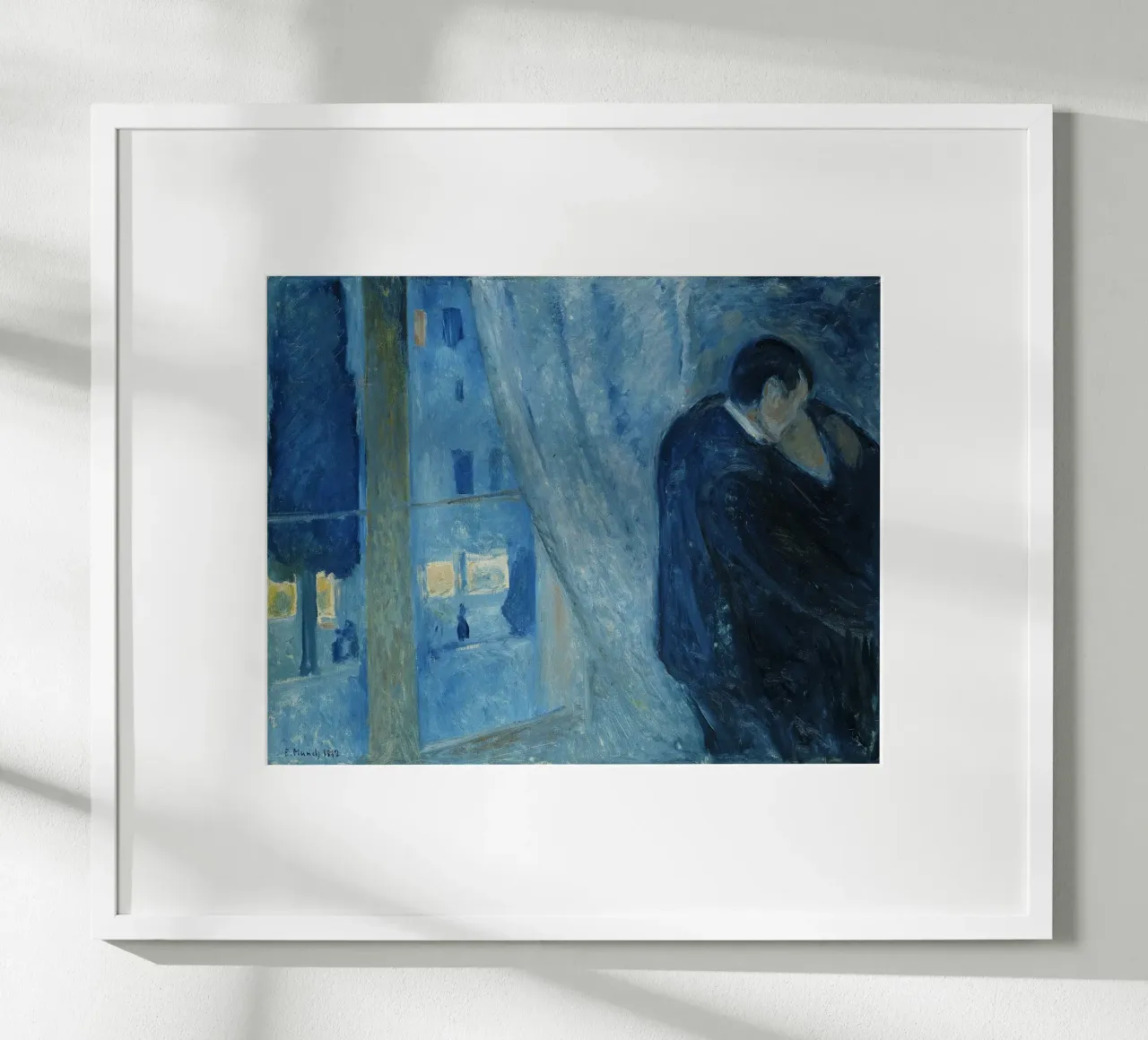 Edvard Munch - Il bacio, 1892 poster con telaio in alluminio da Timeless Artworks