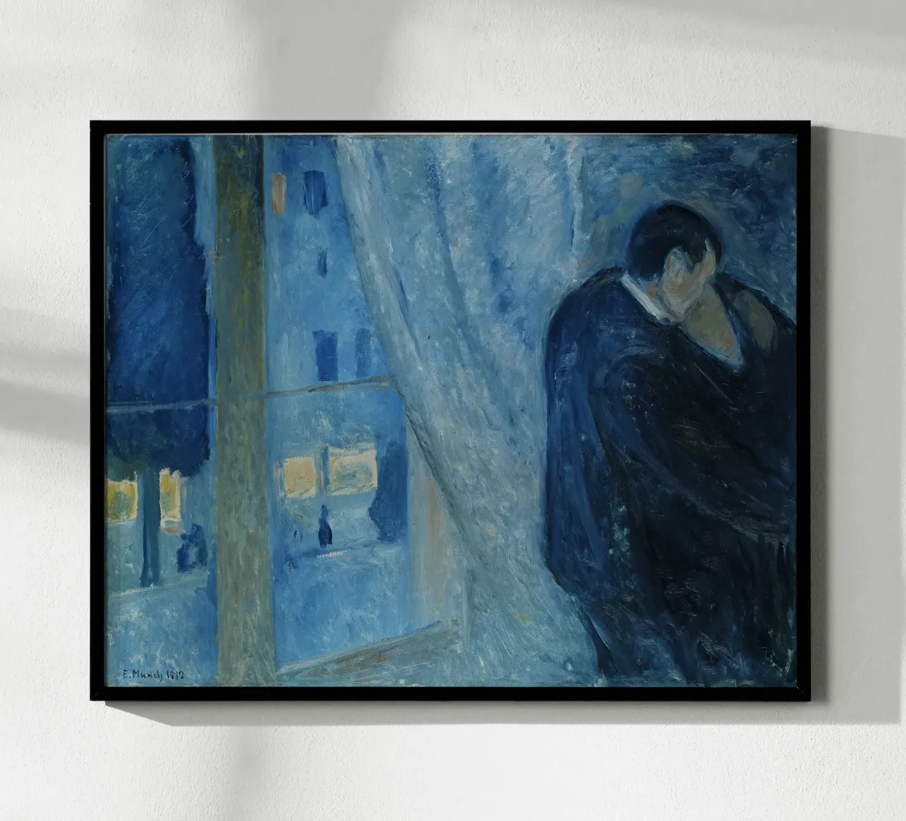 Edvard Munch - Il bacio, 1892 poster con telaio in alluminio da Timeless Artworks