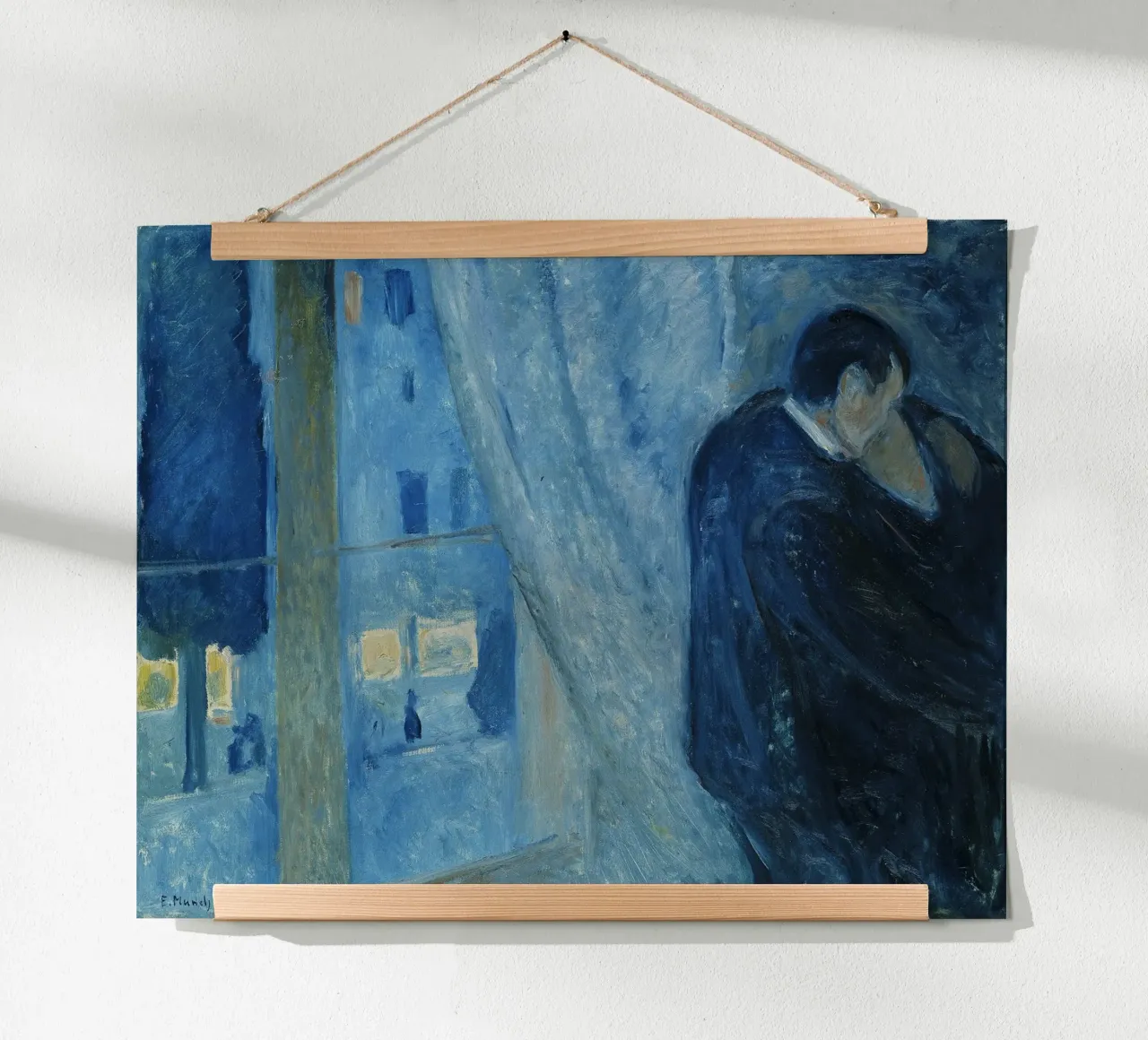 Edvard Munch - Il bacio, 1892 poster con telaio in alluminio da Timeless Artworks