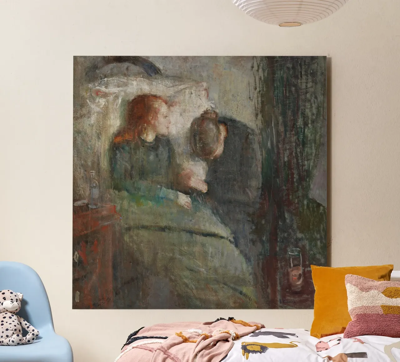 Edvard Munch - Het zieke kind, 1886 forex-plaat van Timeless Artworks