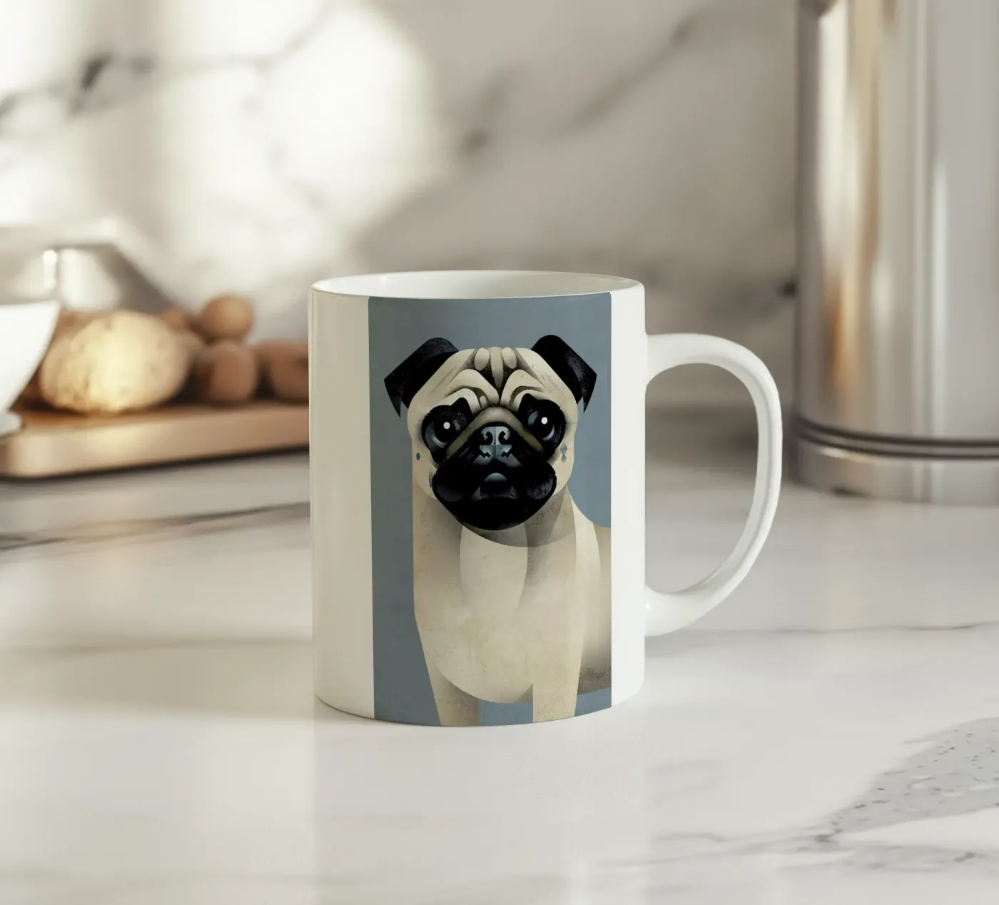 Pug ceramic mug by Dieter Braun