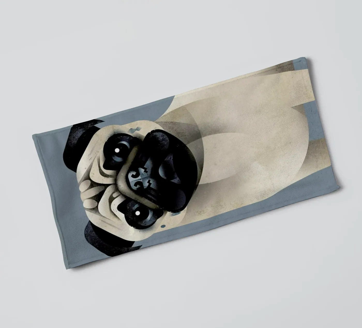 Pug towel by Dieter Braun