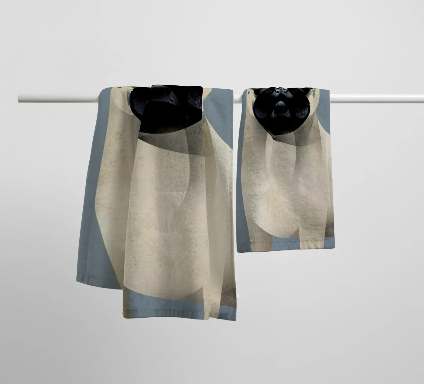 Pug towel by Dieter Braun