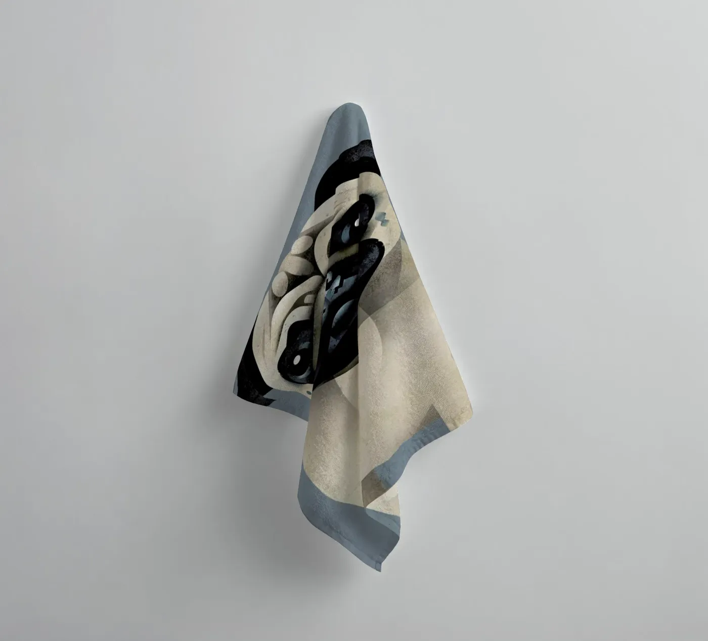 Pug towel by Dieter Braun