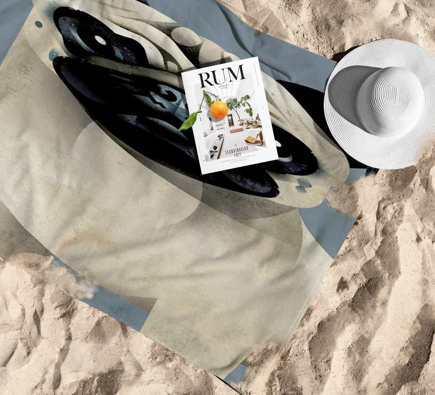 Pug beach towel by Dieter Braun