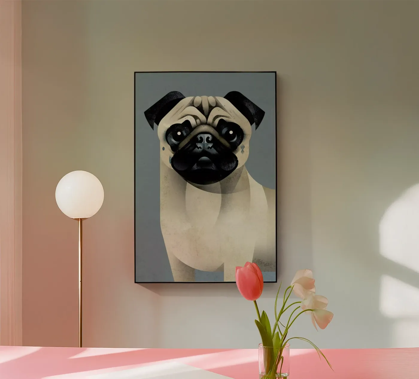 Pug plexiglass da Dieter Braun