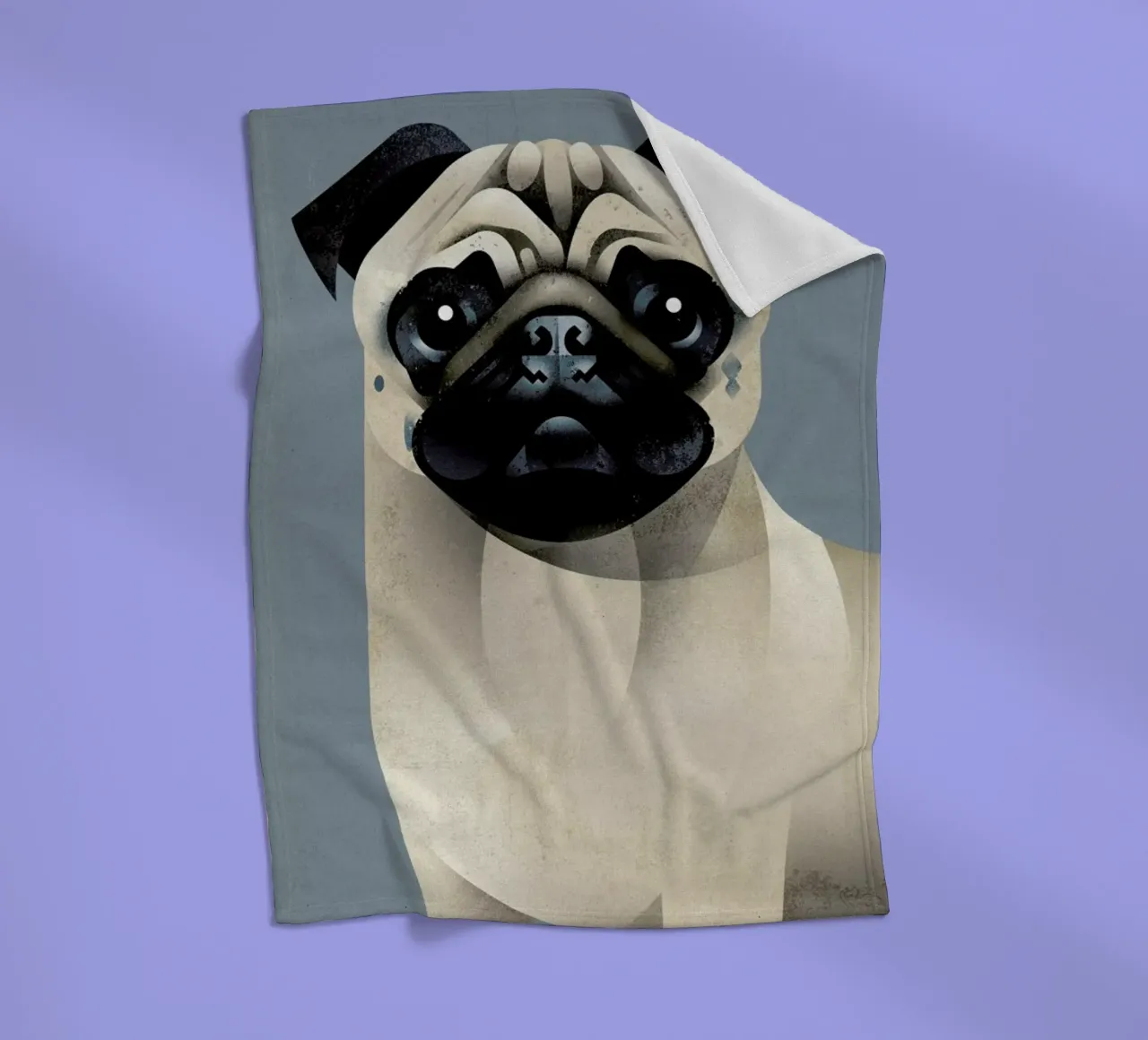 Pug Fleecedecke von Dieter Braun