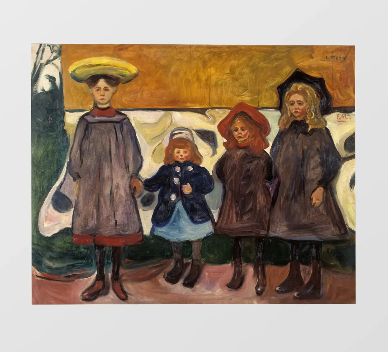 Edvard Munch - Quattro ragazze ad Asgardstrand pellicola backlit da Timeless Artworks