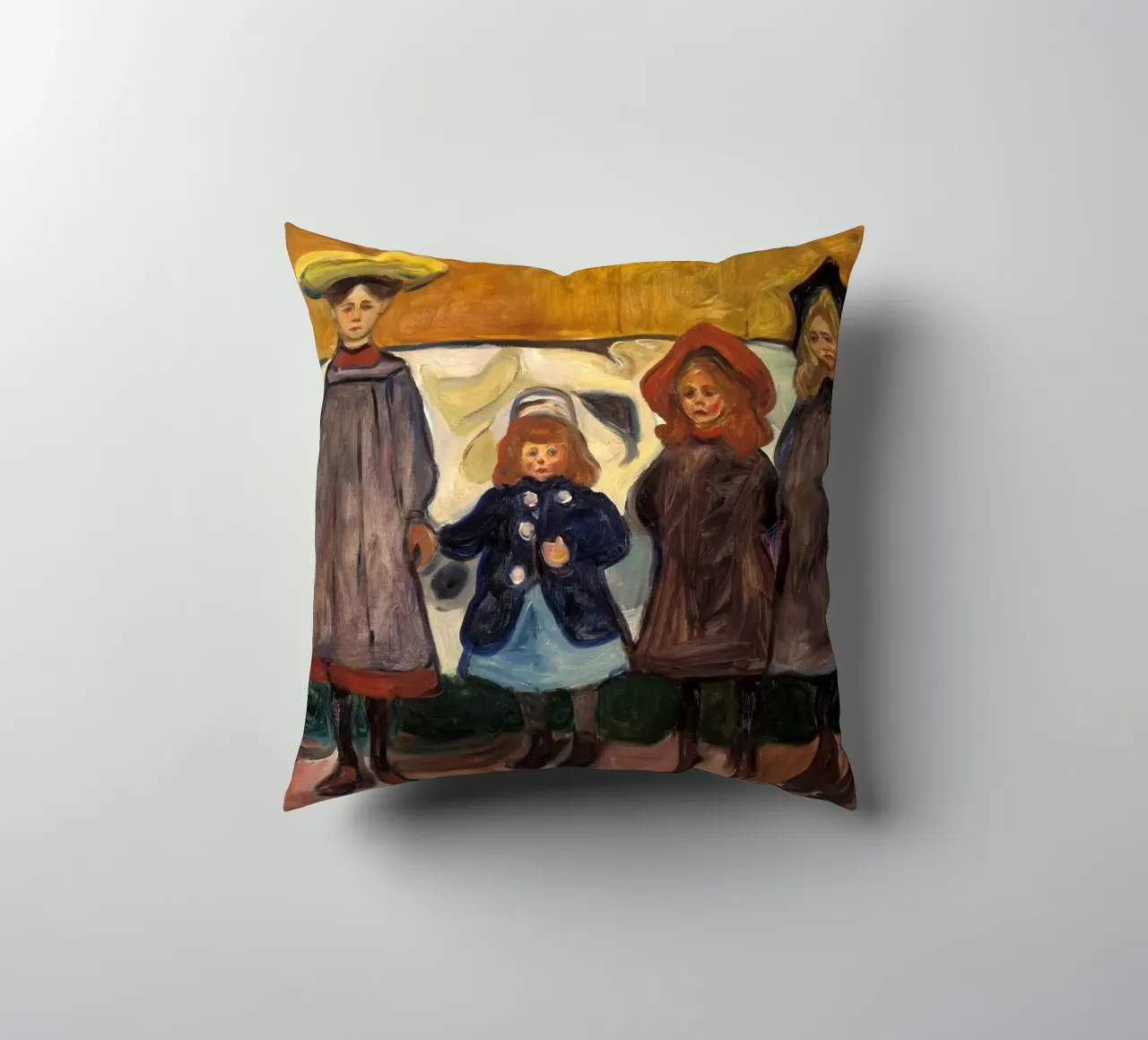 Edvard Munch - Quattro ragazze ad Asgardstrand cuscino da Timeless Artworks