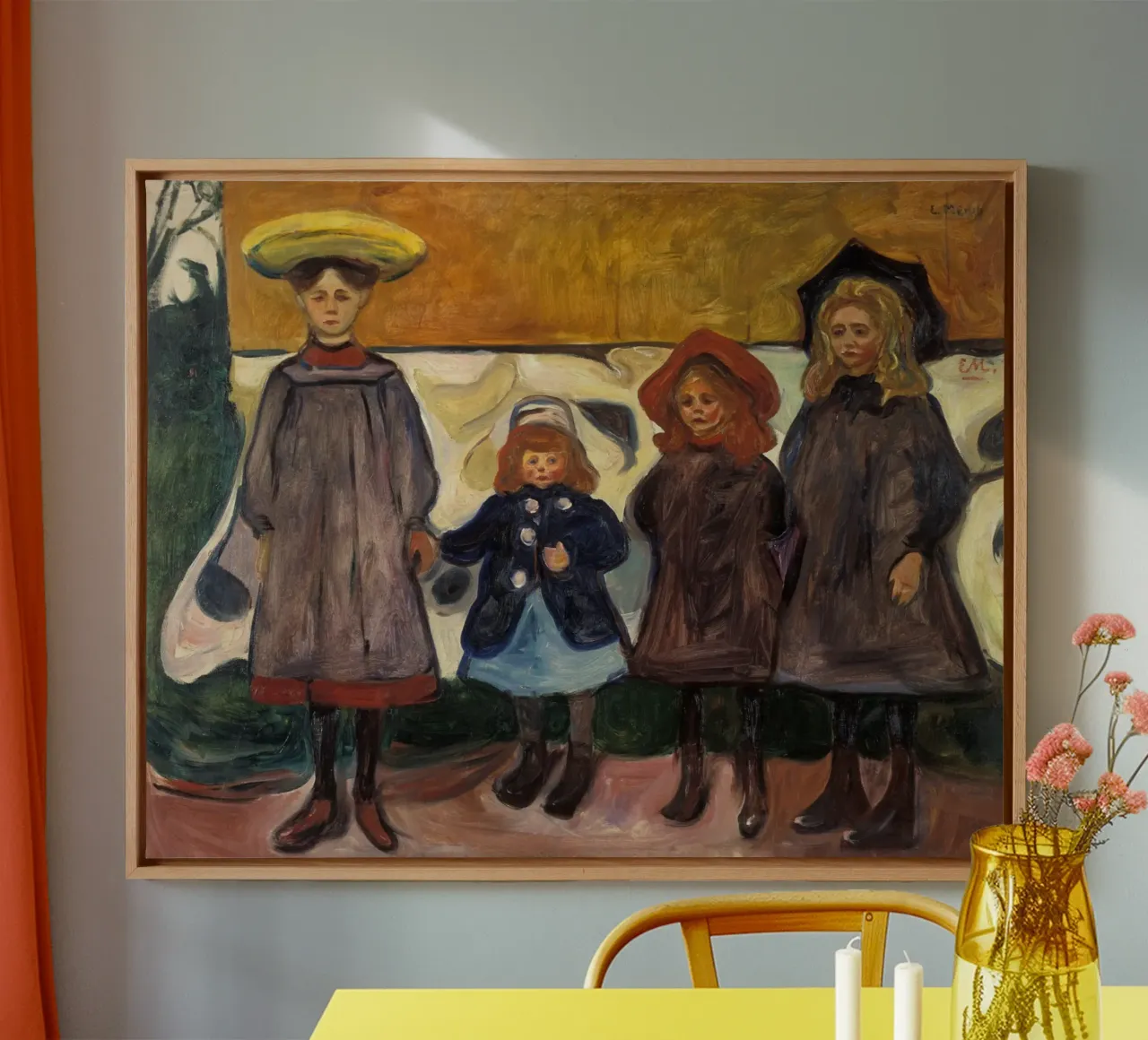 Edvard Munch - Four Girls in Asgardstrand canvas by Timeless Artworks