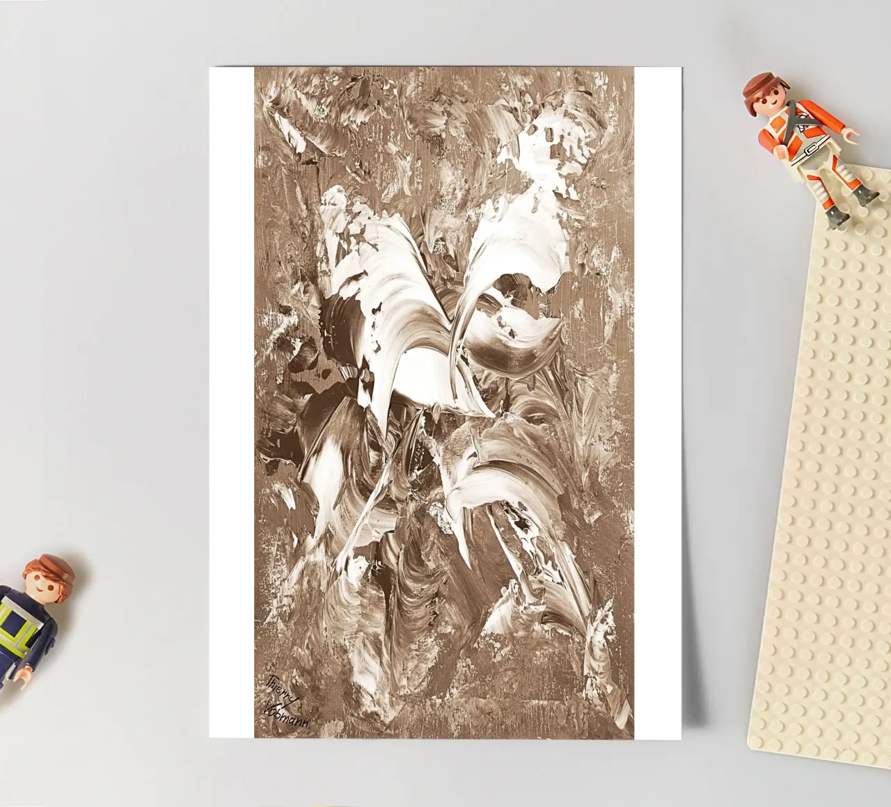 SEPIA 22 stickervel van Thierry Vobmann Abstract painting