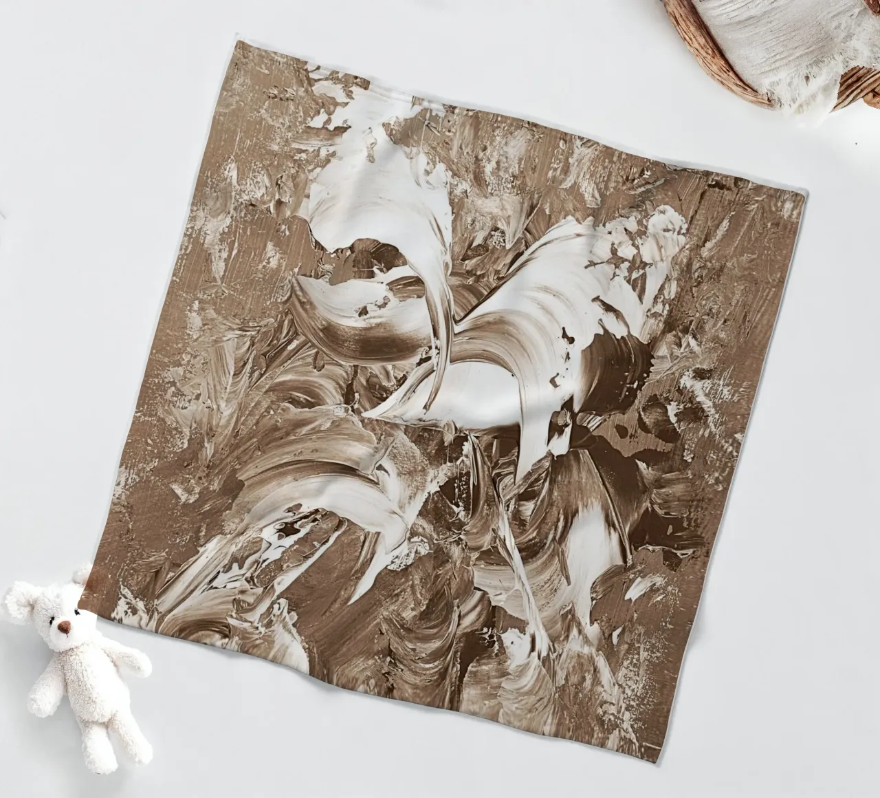 SEPIA 22 fleece blanket by Thierry Vobmann Abstract painting