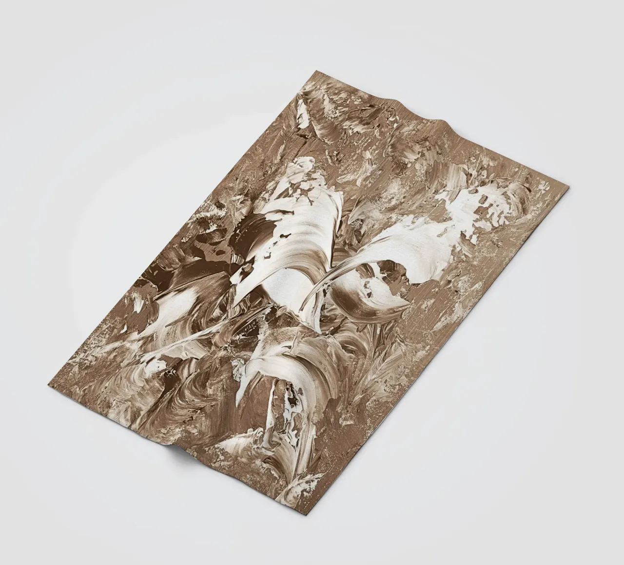 SEPIA 22 fleece blanket by Thierry Vobmann Abstract painting