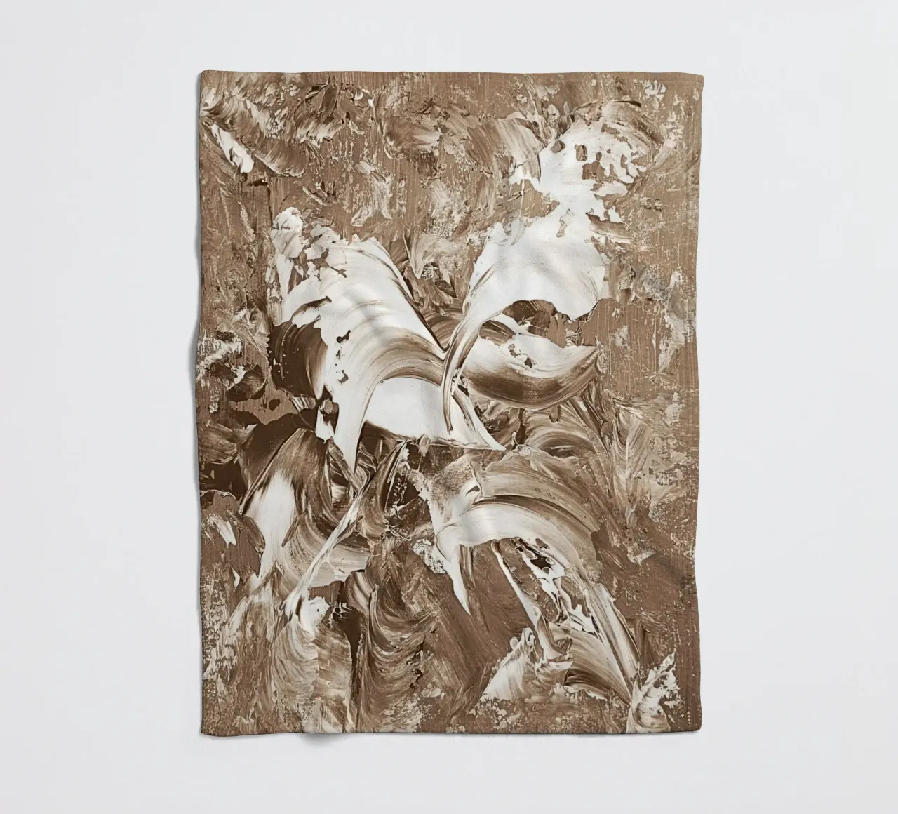 SEPIA 22 fleece blanket by Thierry Vobmann Abstract painting