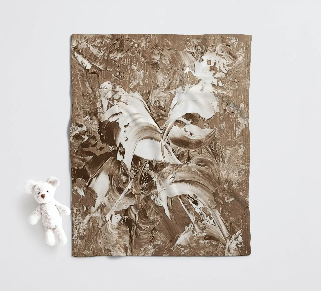 SEPIA 22 fleece blanket by Thierry Vobmann Abstract painting
