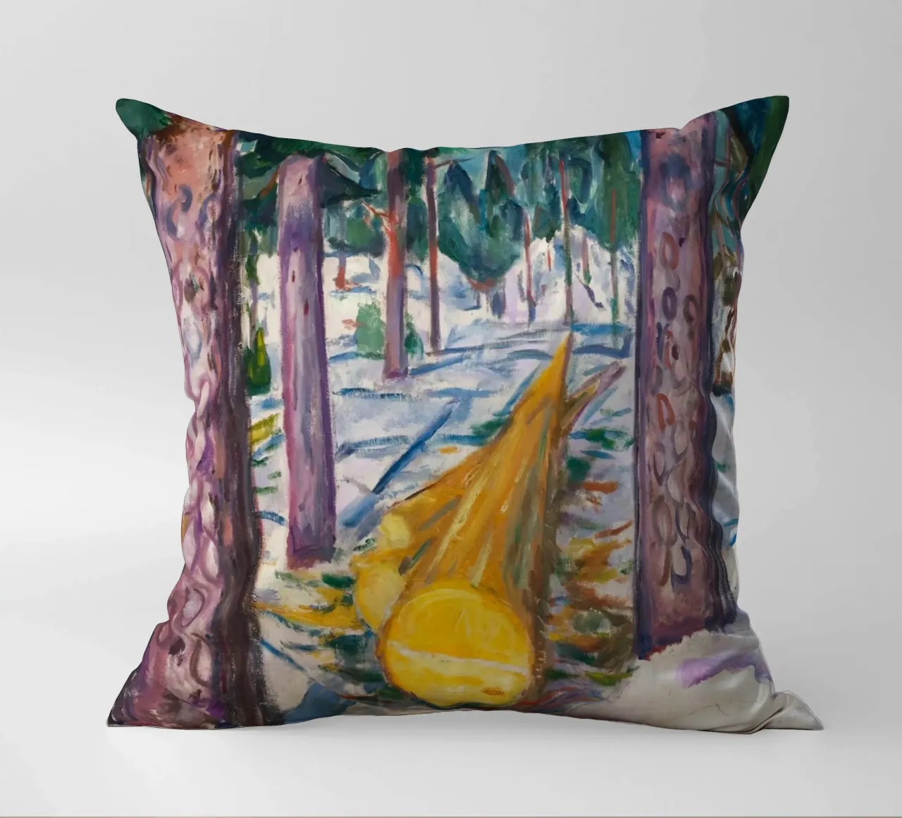 Edvard Munch - Il ceppo giallo cuscino da Timeless Artworks