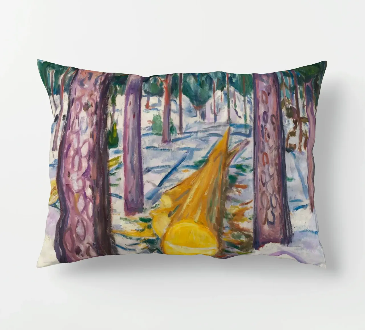 Edvard Munch - Il ceppo giallo cuscino da Timeless Artworks