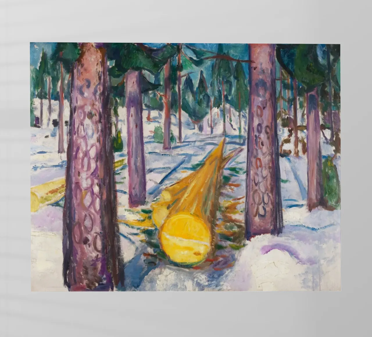 Edvard Munch - Il ceppo giallo pellicola backlit da Timeless Artworks