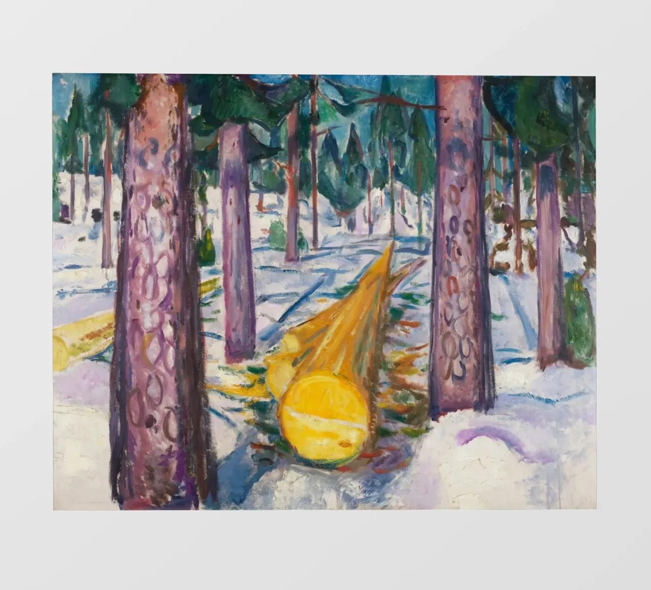 Edvard Munch - Il ceppo giallo pellicola backlit da Timeless Artworks