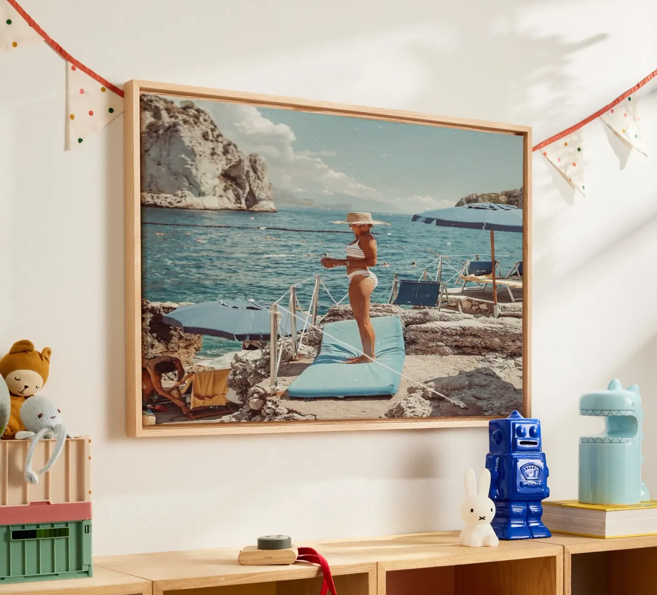 Amalfi Coast, Italy poster, la dolce vita wall art tela con Cornice a cassetta da TheTravelClub
