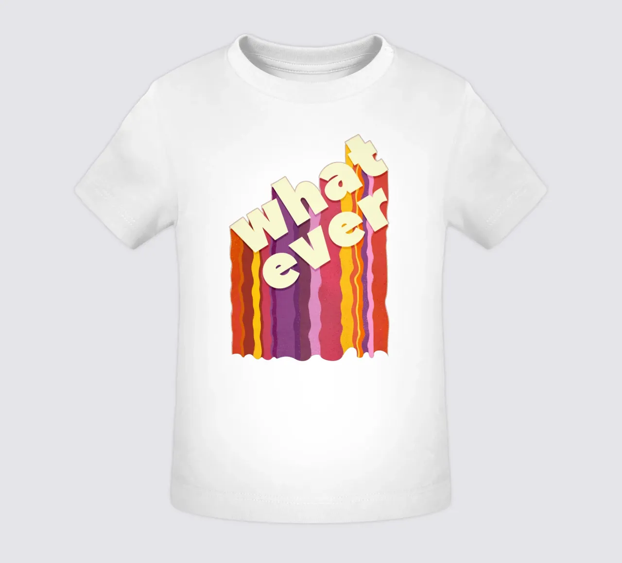 Retro "Whatever" - Impresión tipográfica 3D ondulada camiseta de bebé de showmemars