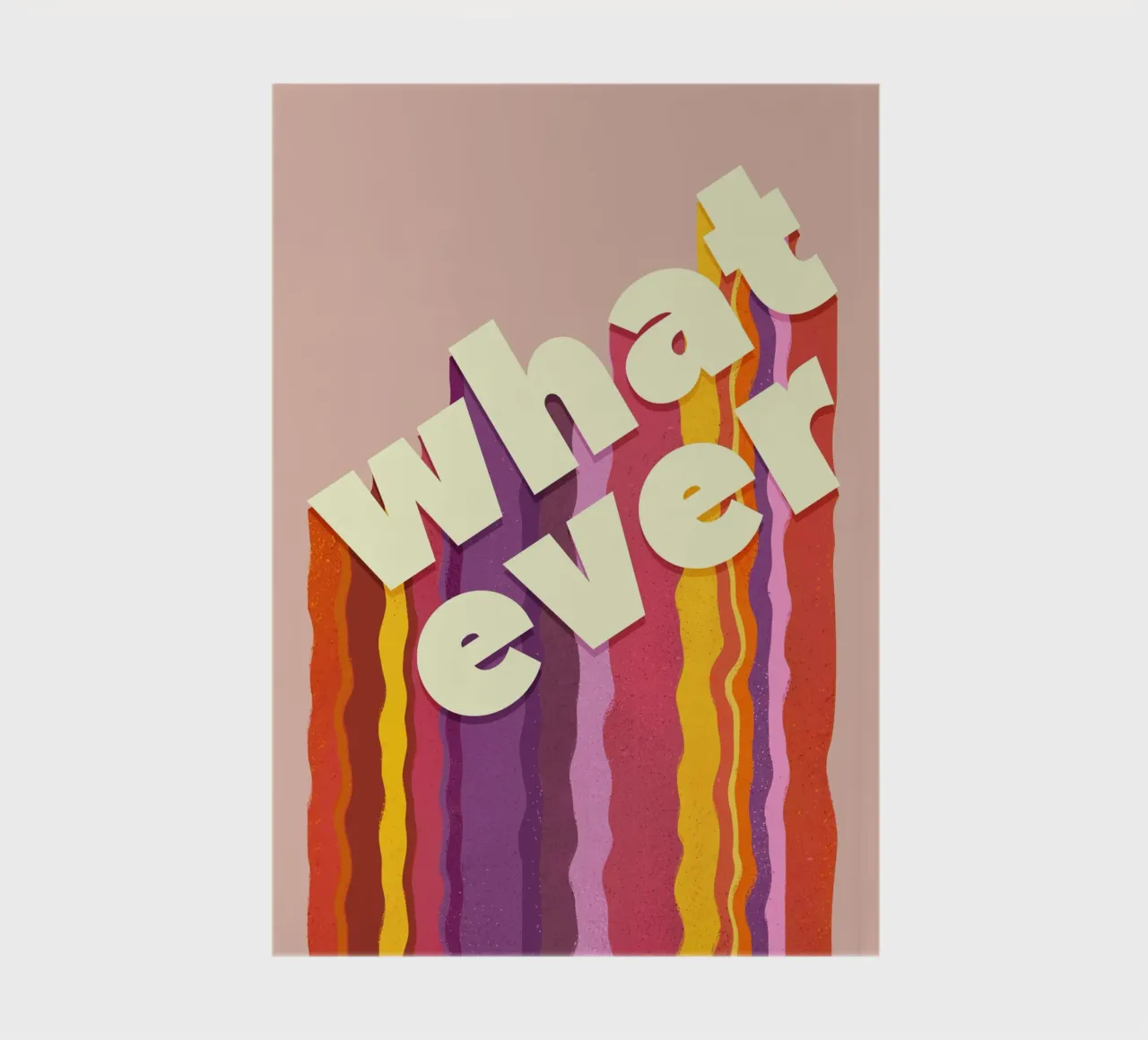 Retro "Whatever" - Impression typographique 3D ondulée carnet de notes de showmemars