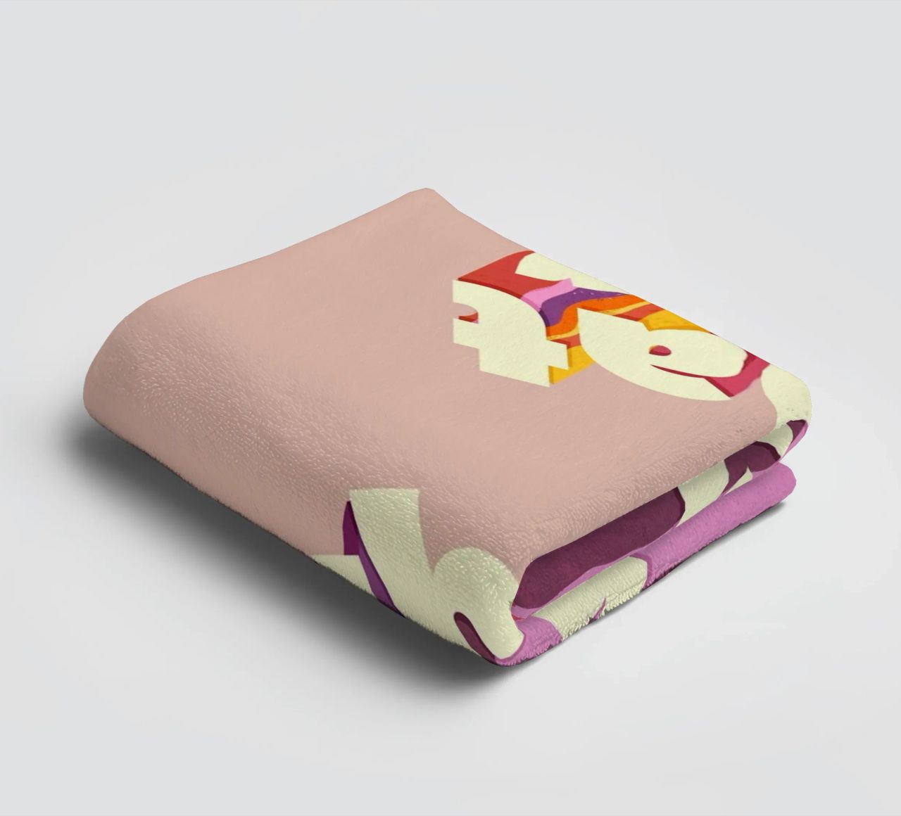 Retro "Whatever" – Wavy 3D Typography Print towel by showmemars