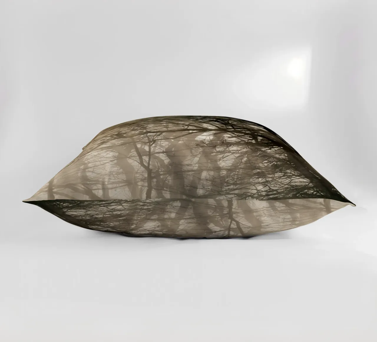 An image of a beautiful tree in the fog in the forest coussin de anderm