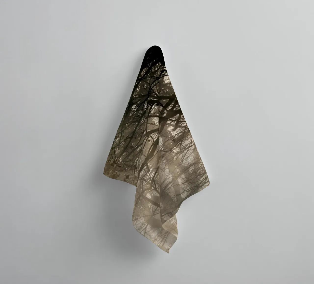 An image of a beautiful tree in the fog in the forest towel by anderm