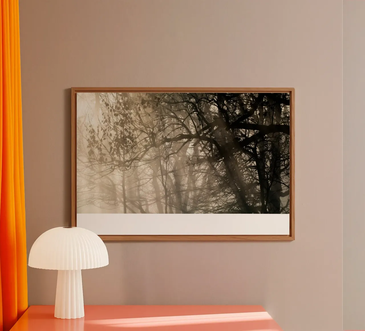 An image of a beautiful tree in the fog in the forest pannello forex da anderm
