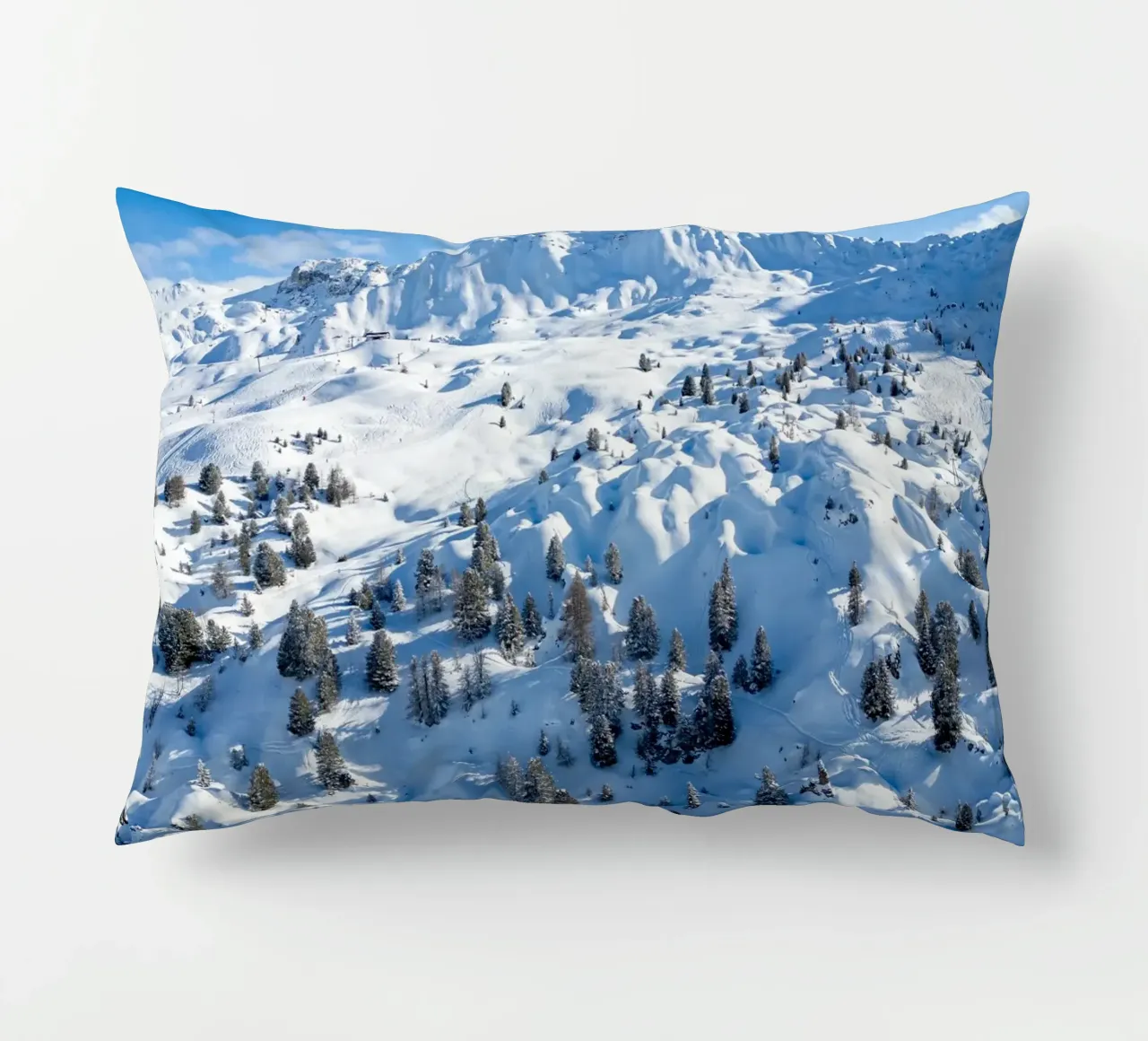 Aerial view of Skiing area of Paradiski, La Plagne, France A cuscino da anderm