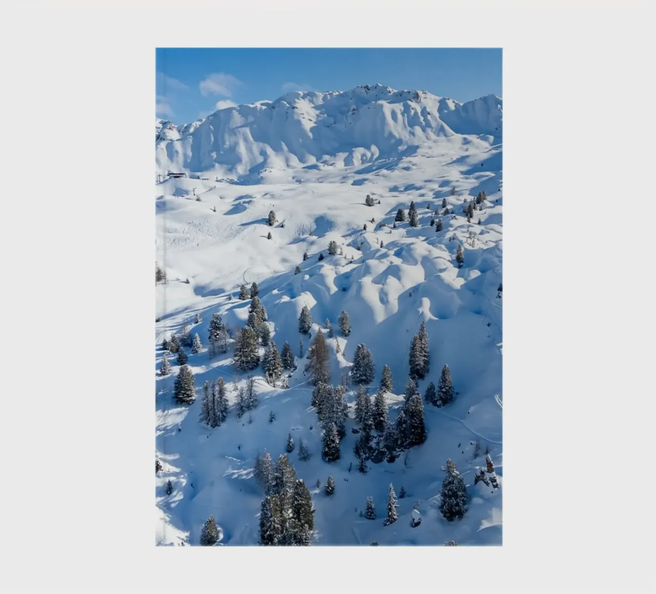 Aerial view of Skiing area of Paradiski, La Plagne, France A notebook by anderm