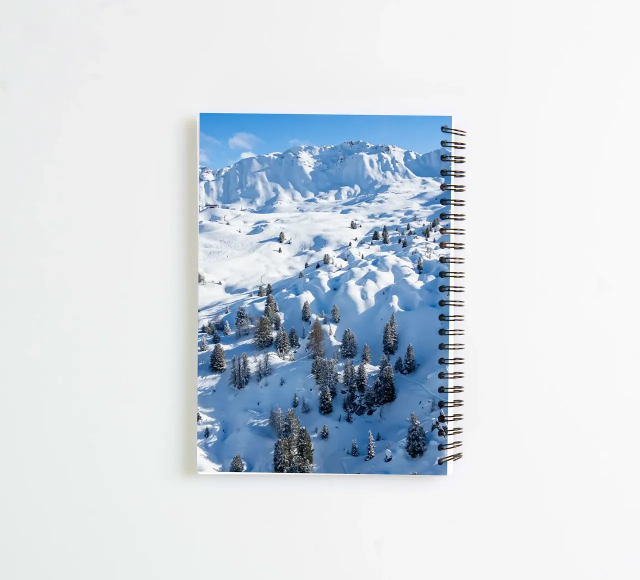 Aerial view of Skiing area of Paradiski, La Plagne, France A spiral notebook by anderm