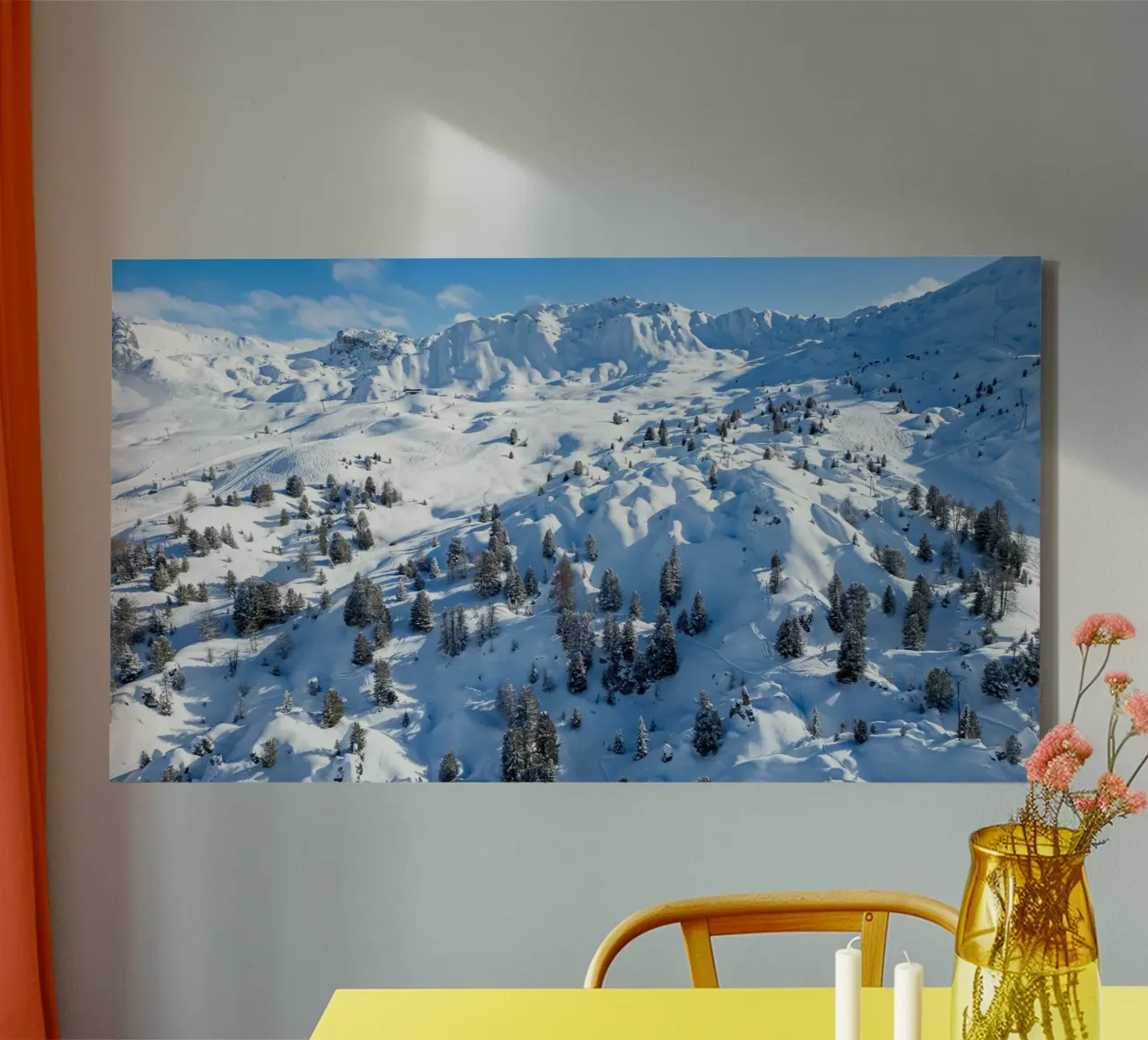 Aerial view of Skiing area of Paradiski, La Plagne, France A canvas by anderm