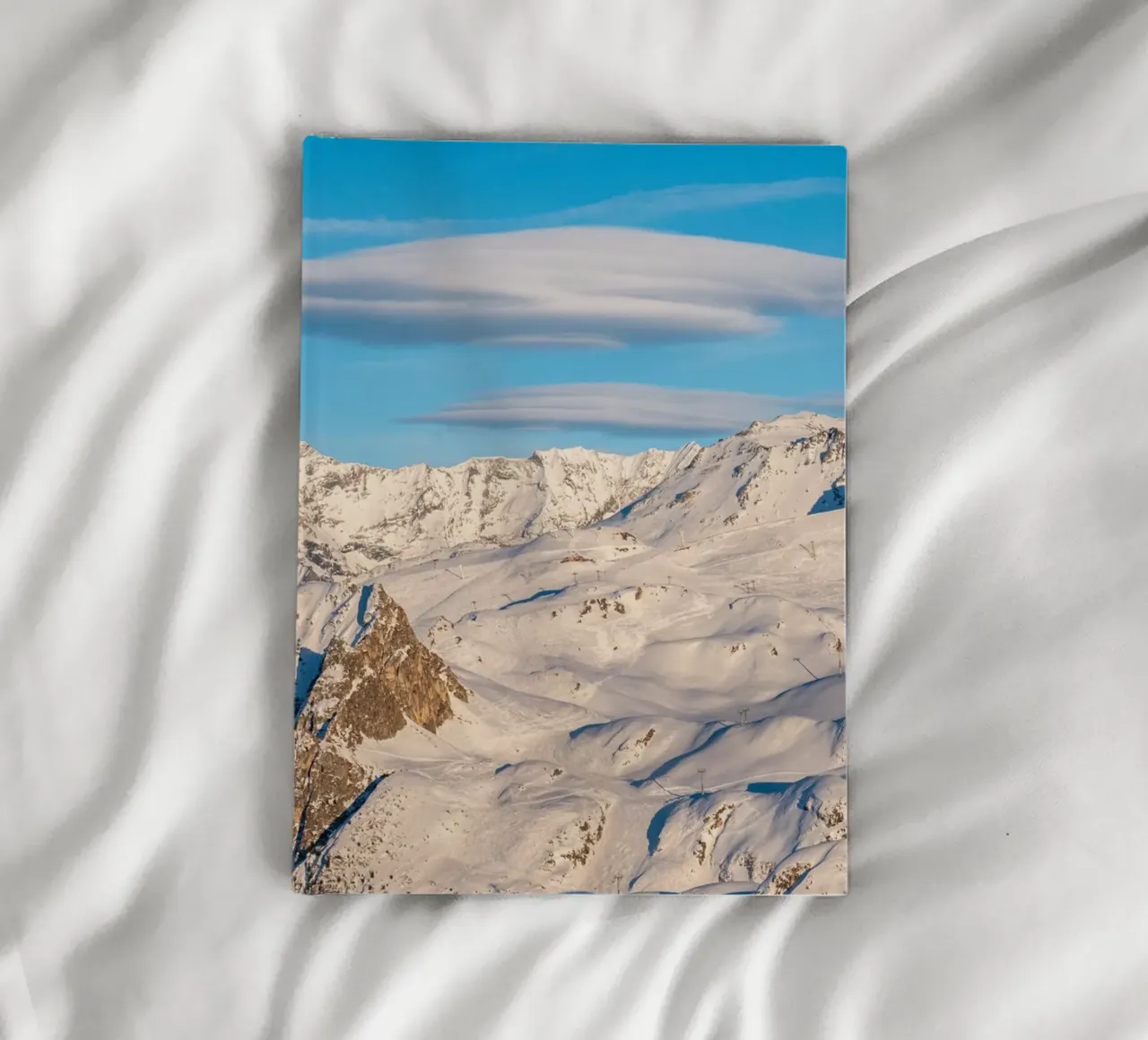 Aerial view of Skiing area of Paradiski, La Plagne, France A notebook by anderm