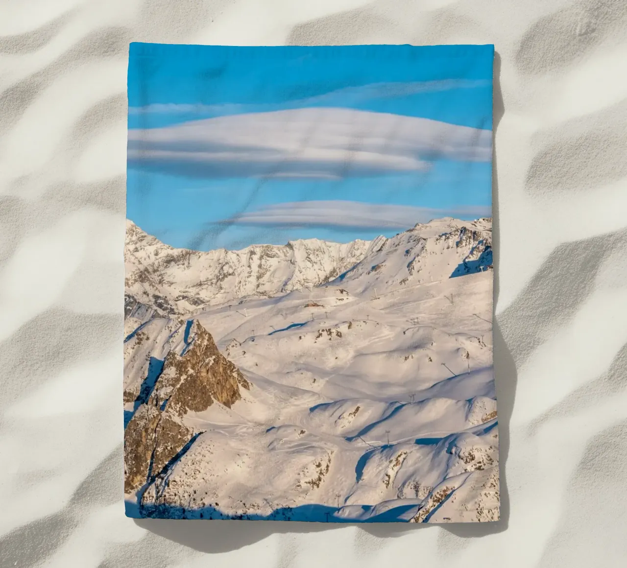 Aerial view of Skiing area of Paradiski, La Plagne, France A telo mare da anderm