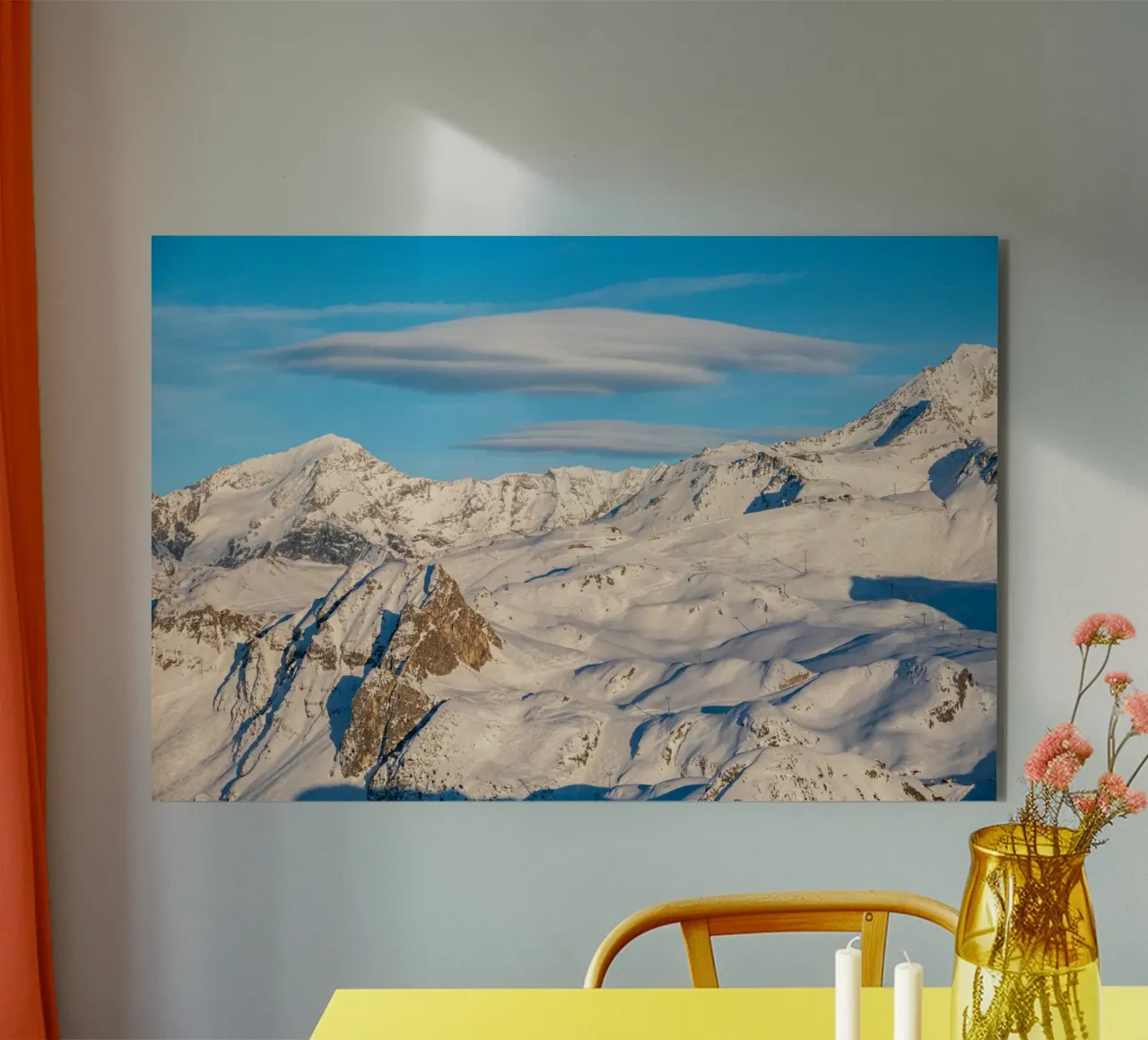 Aerial view of Skiing area of Paradiski, La Plagne, France A forex plate by anderm