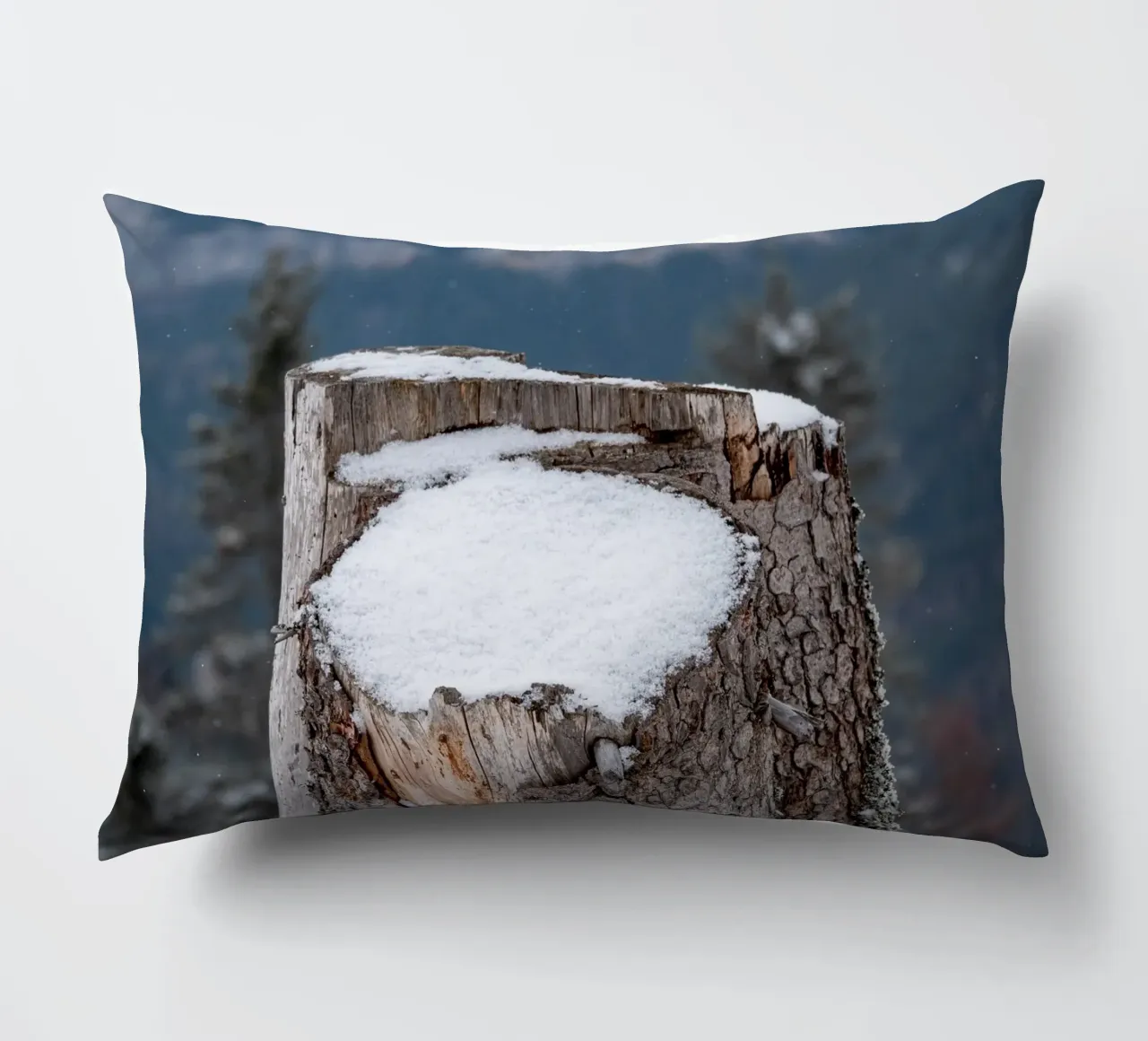 Tronco d'albero coperto di neve cuscino da anderm