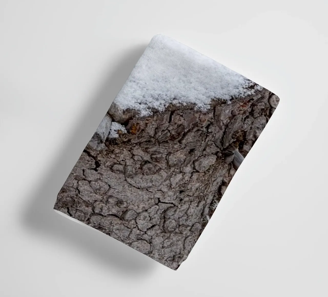 Tronco d'albero coperto di neve asciugamano da bagno da anderm