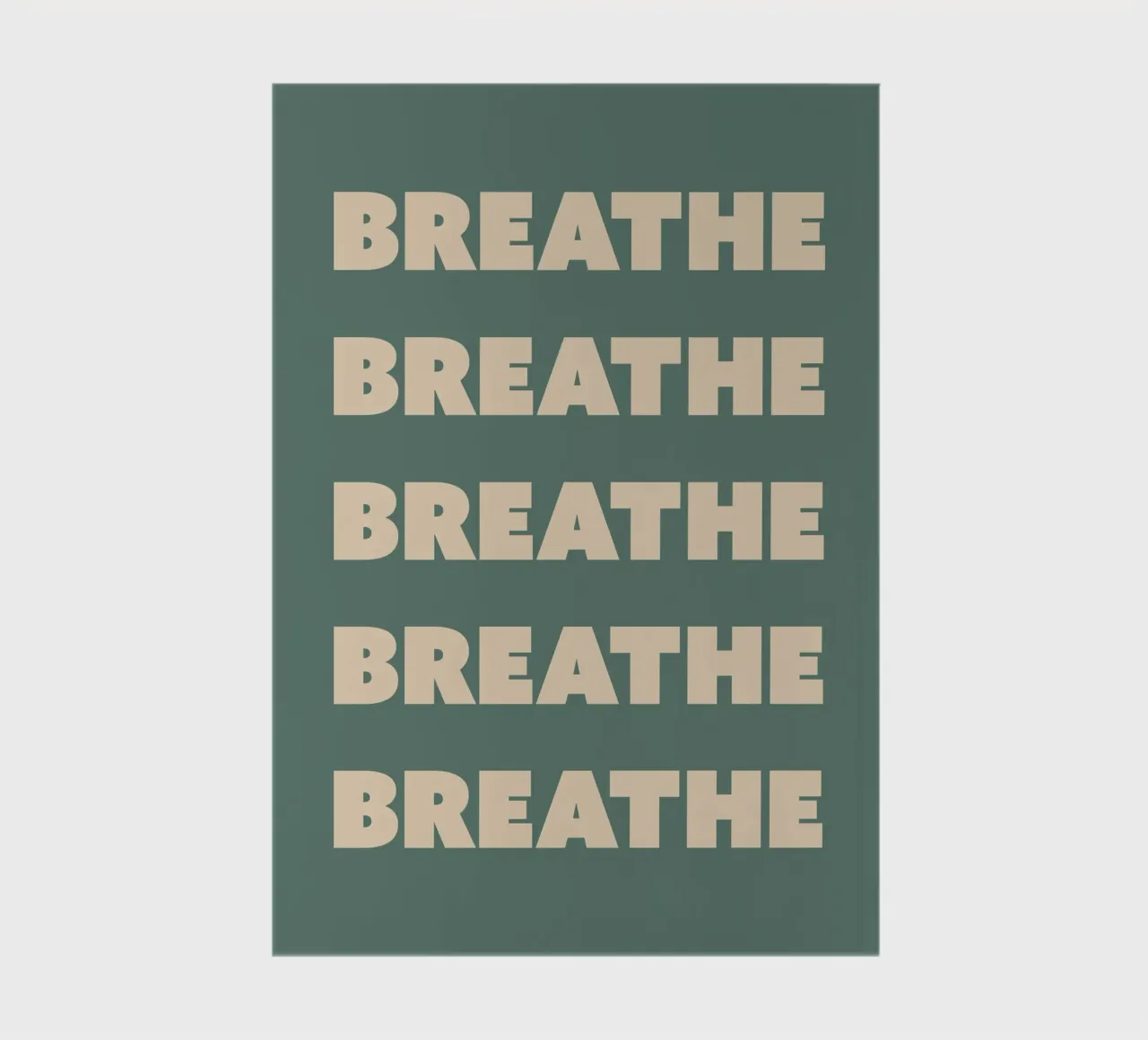 Breathe Repeating Text notebook by Paigaam Studio