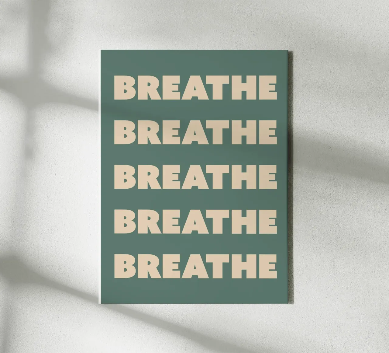 Breathe Repeating Text canvas by Paigaam Studio